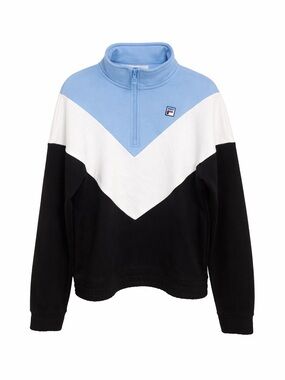 Fila Women’s 3/4 Zip Sweatshirt in Light Blue/White/Black XL